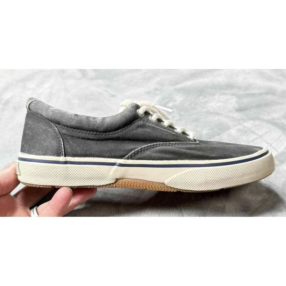 Sperry Top-Sider Shoes Mens‎ Size 8.5 Gray Canvas Lace Up Sneakers Boat Casual